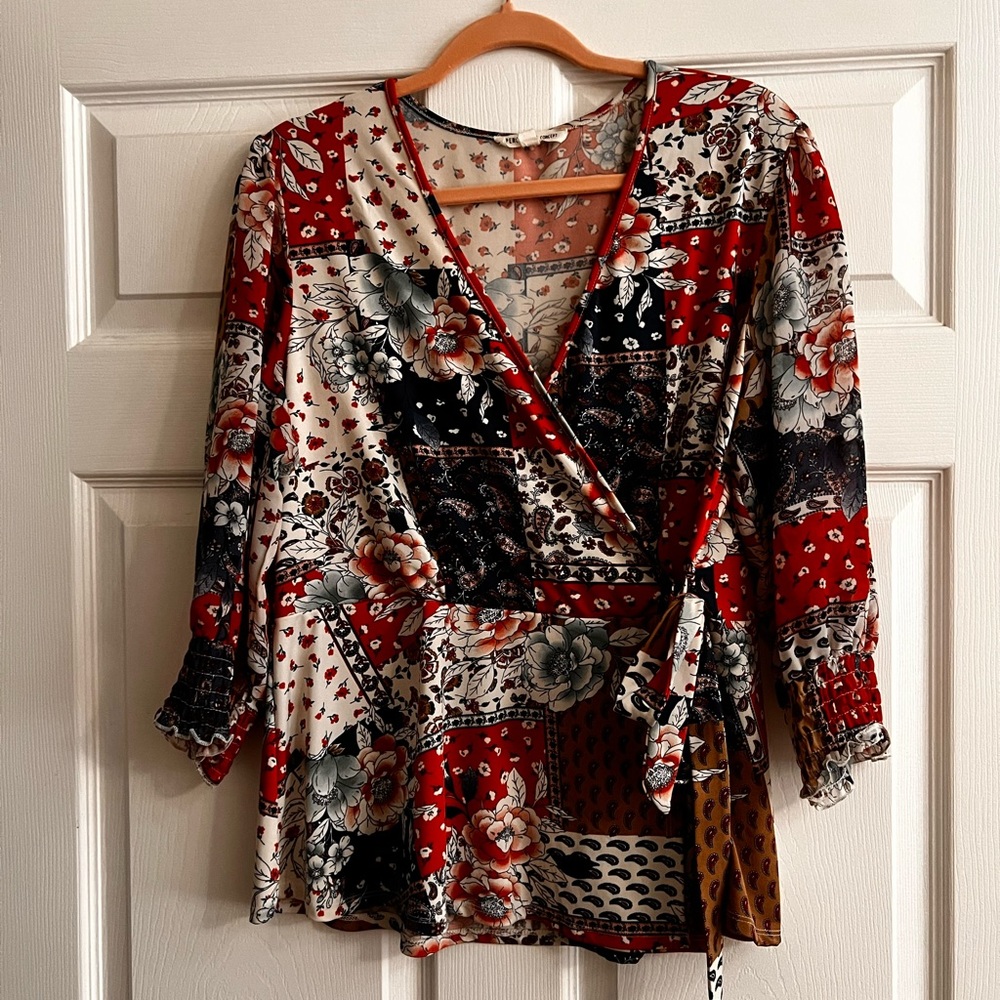 Gorgeous Front Tie Shirt with Sheer Sleeves